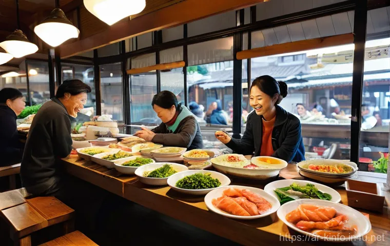 부산 자갈치시장 역사 - **"A panoramic view inside the lively Jagalchi Market, capturing its sensory richness. The image sho...