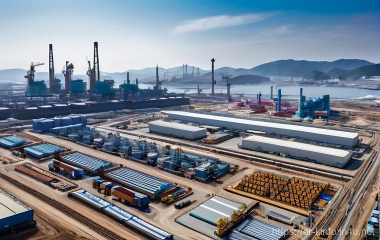 경상도 울산 산업단지 형성 - **Prompt 1: Ulsan's Historical Transformation: From Fishing Village to Industrial Dawn**
    "A capt...